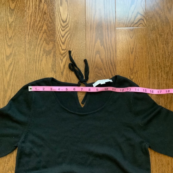 LOFT Black Sweater with Lace Detail and Bow on the back. Size M. - Picture 6 of 9